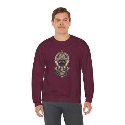 Elephant Mandala Crewneck Sweatshirt — Spiritual Indian-Inspired Graphic