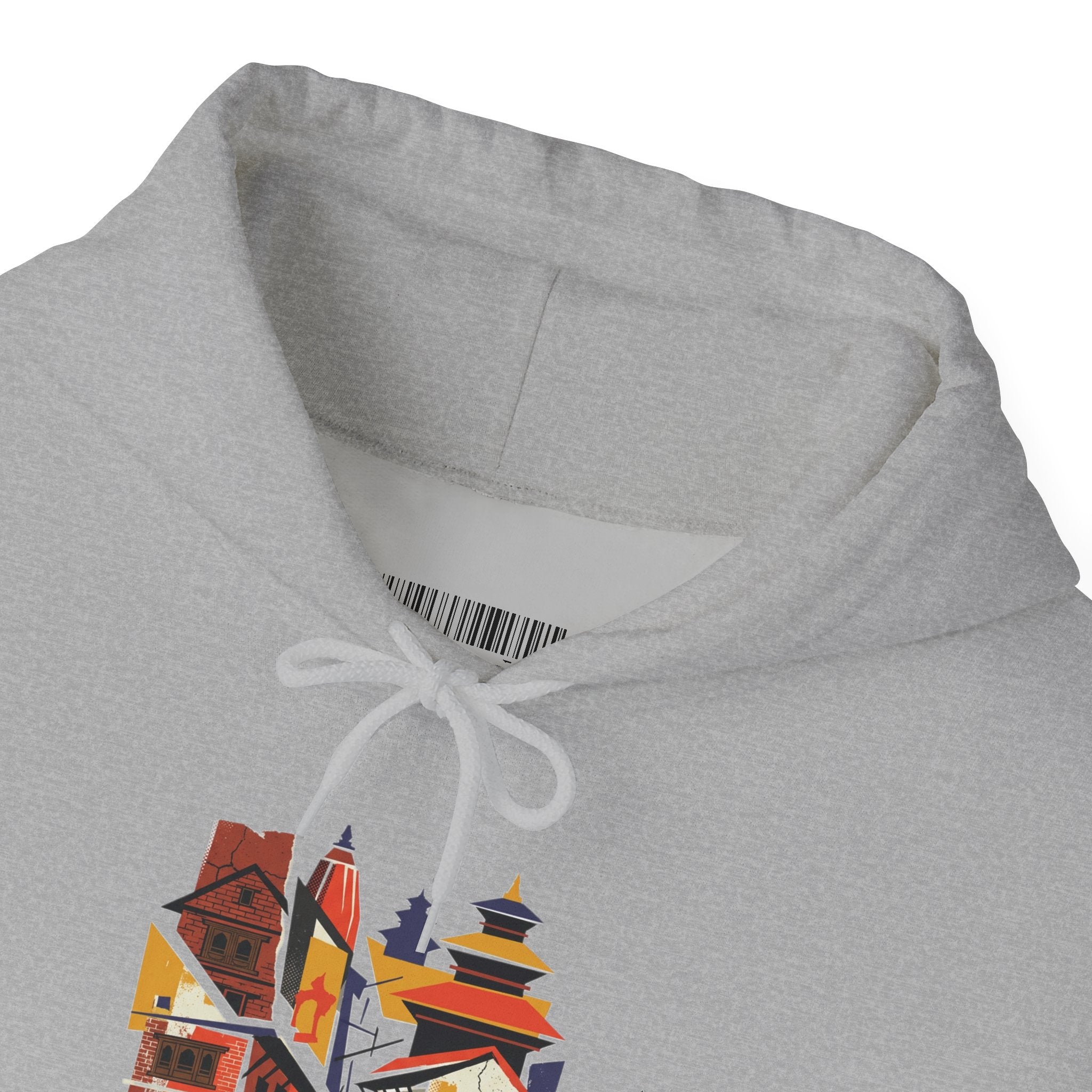 Cityscape Collage Hoodie — Colorful Urban Architecture Graphic Hoodie