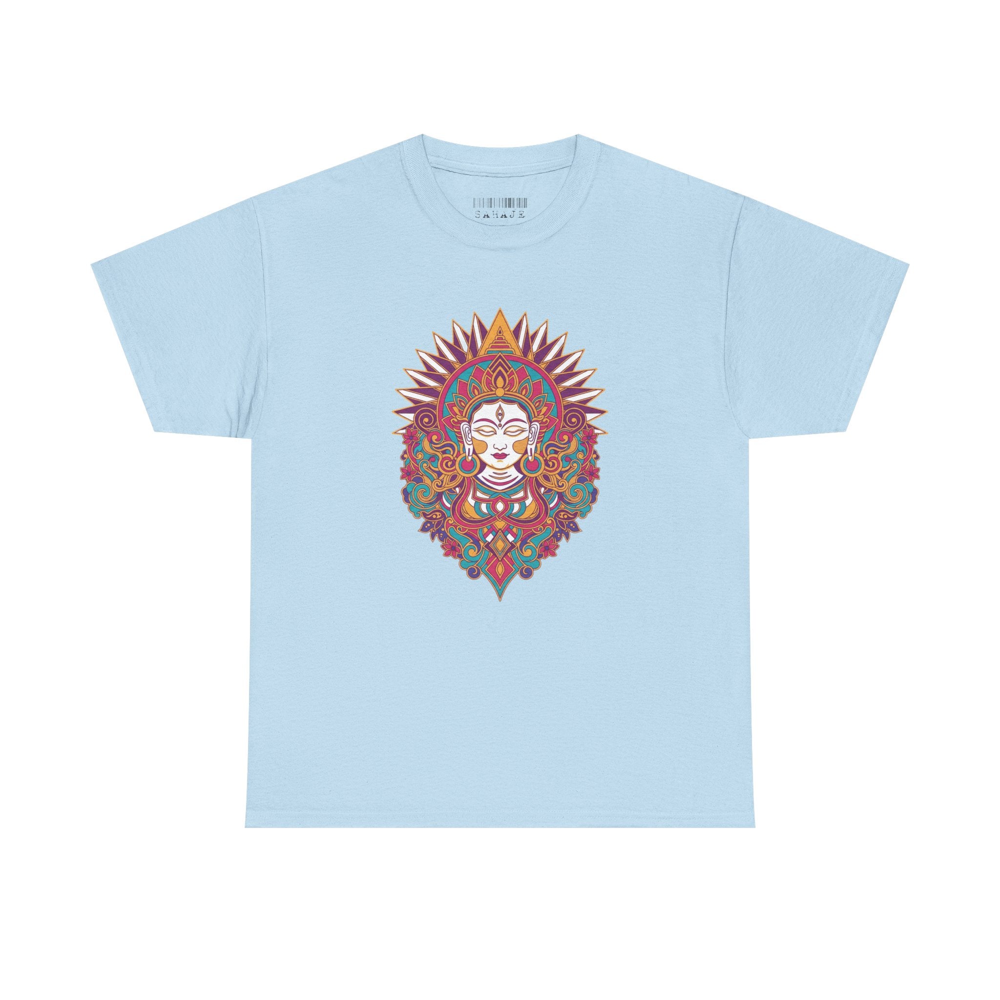 Spiritual Goddess Sun Mandala Tee — Colorful Boho Yoga T‑Shirt