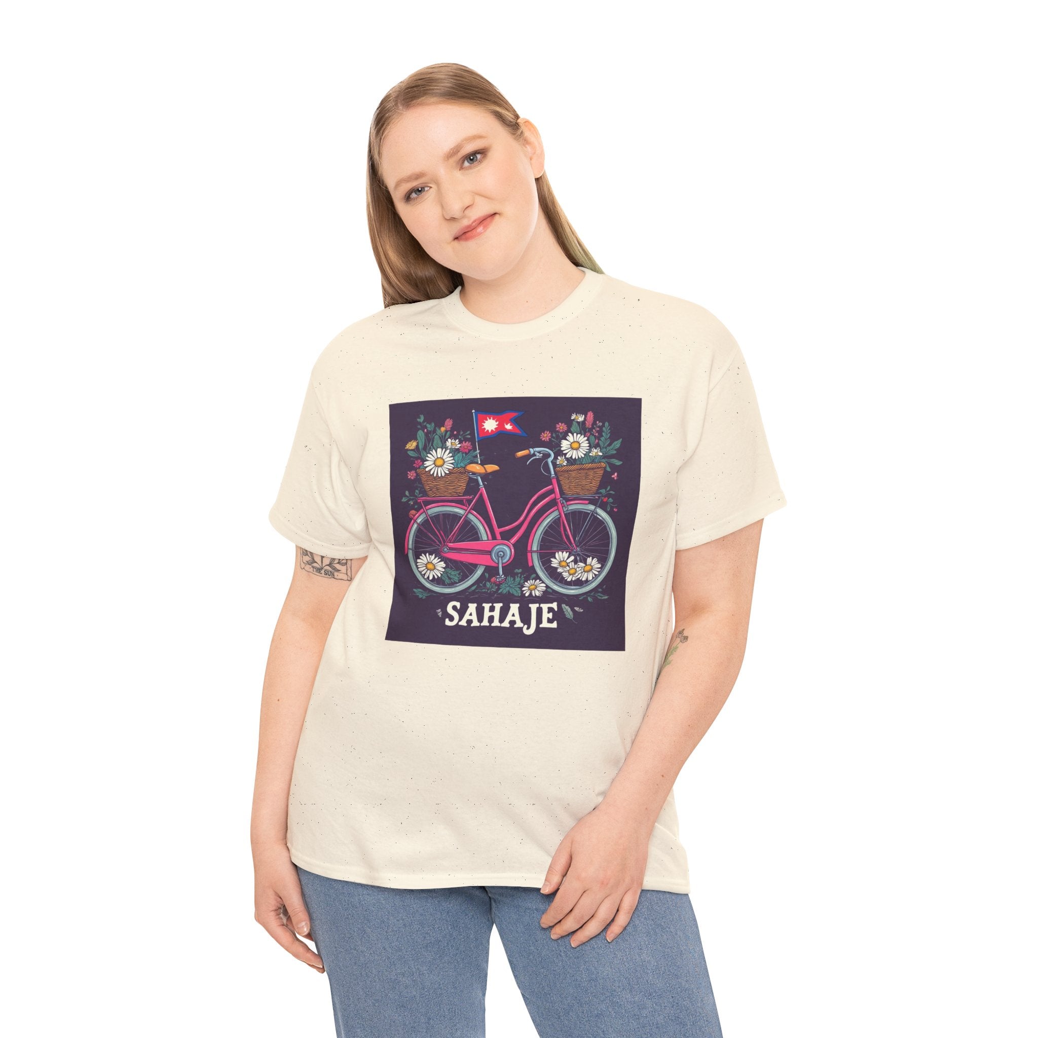 Sahaje Floral Bicycle T‑Shirt