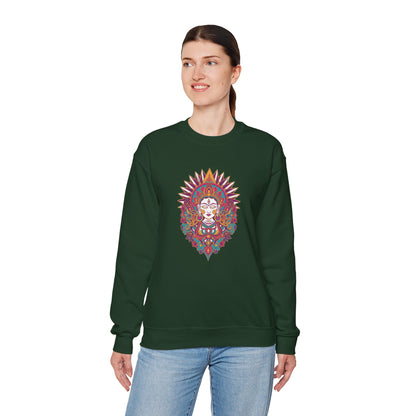 Crewneck Sweatshirt — Colorful Mandala Goddess Graphic