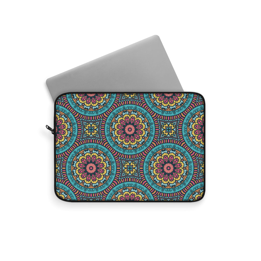 Colorful Boho Laptop Sleeve | Stylish Tech Case, Unique Computer Bag, Mandala Design, Gift for Students and Professionals