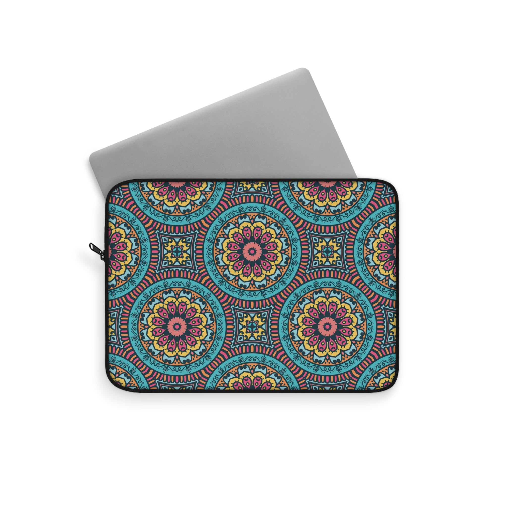Colorful Boho Laptop Sleeve | Stylish Tech Case, Unique Computer Bag, Mandala Design, Gift for Students and Professionals