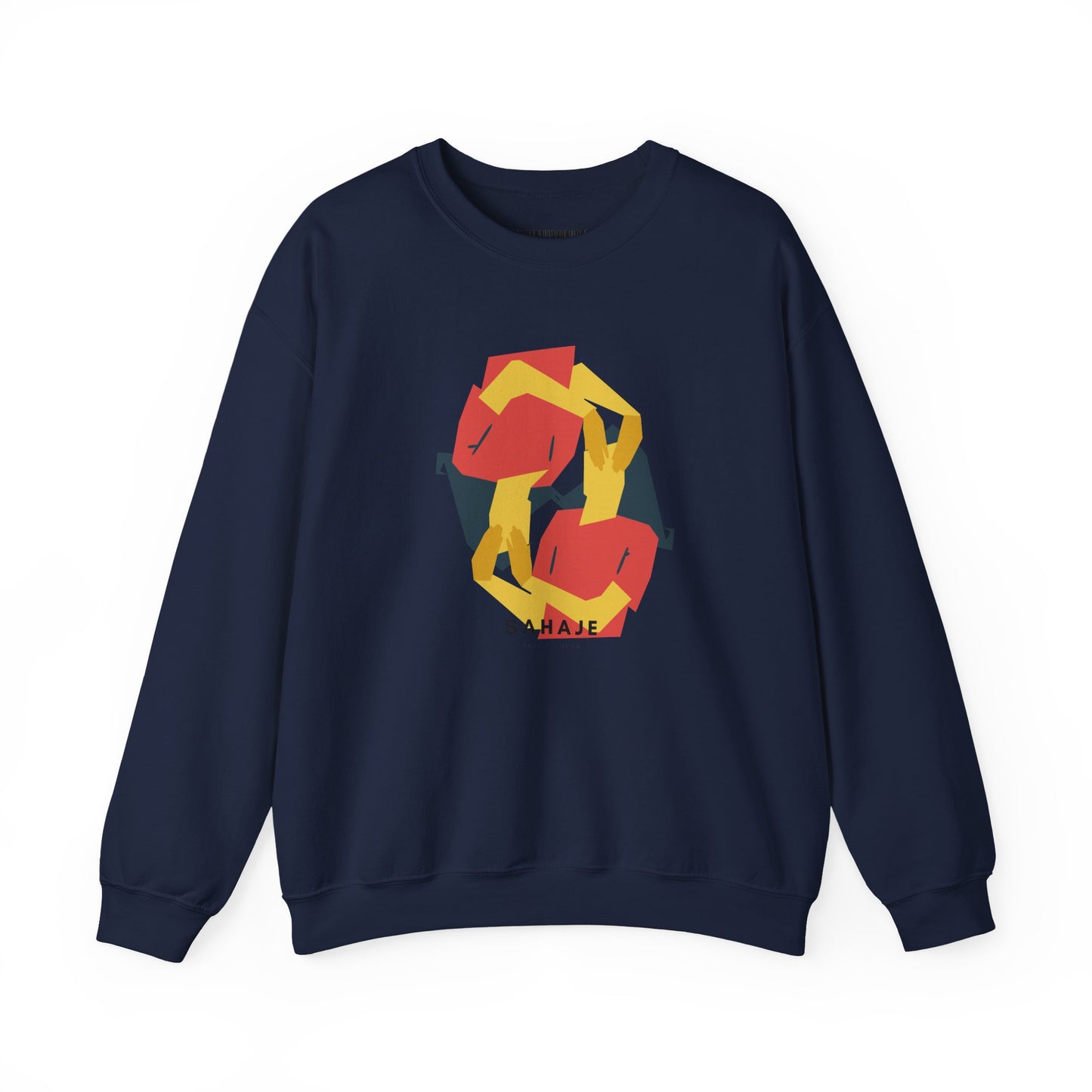 Abstract Flamingo Geometric Crewneck Sweatshirt