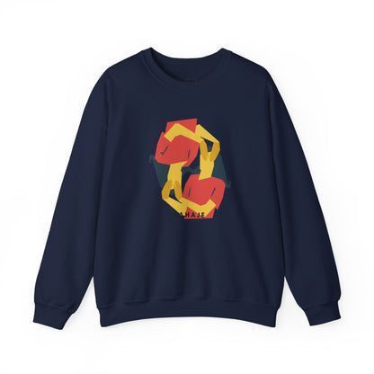 Abstract Flamingo Geometric Crewneck Sweatshirt