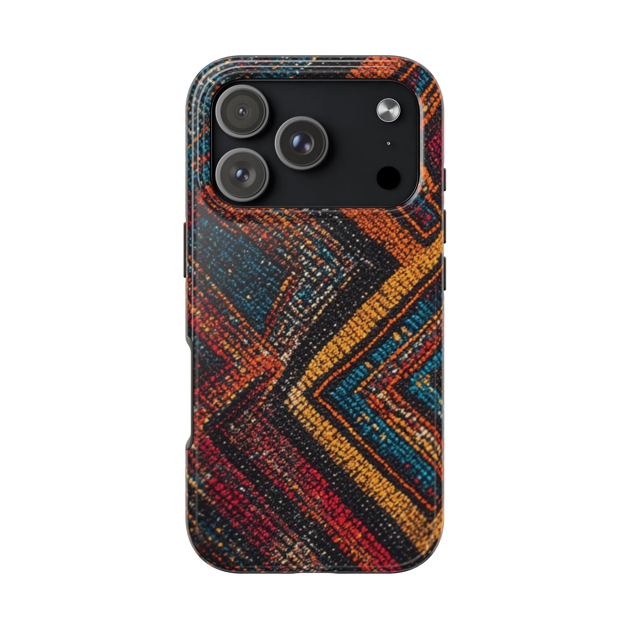 Tough Phone Case — Boho Geometric Rug Pattern, Protective iPhone Cover