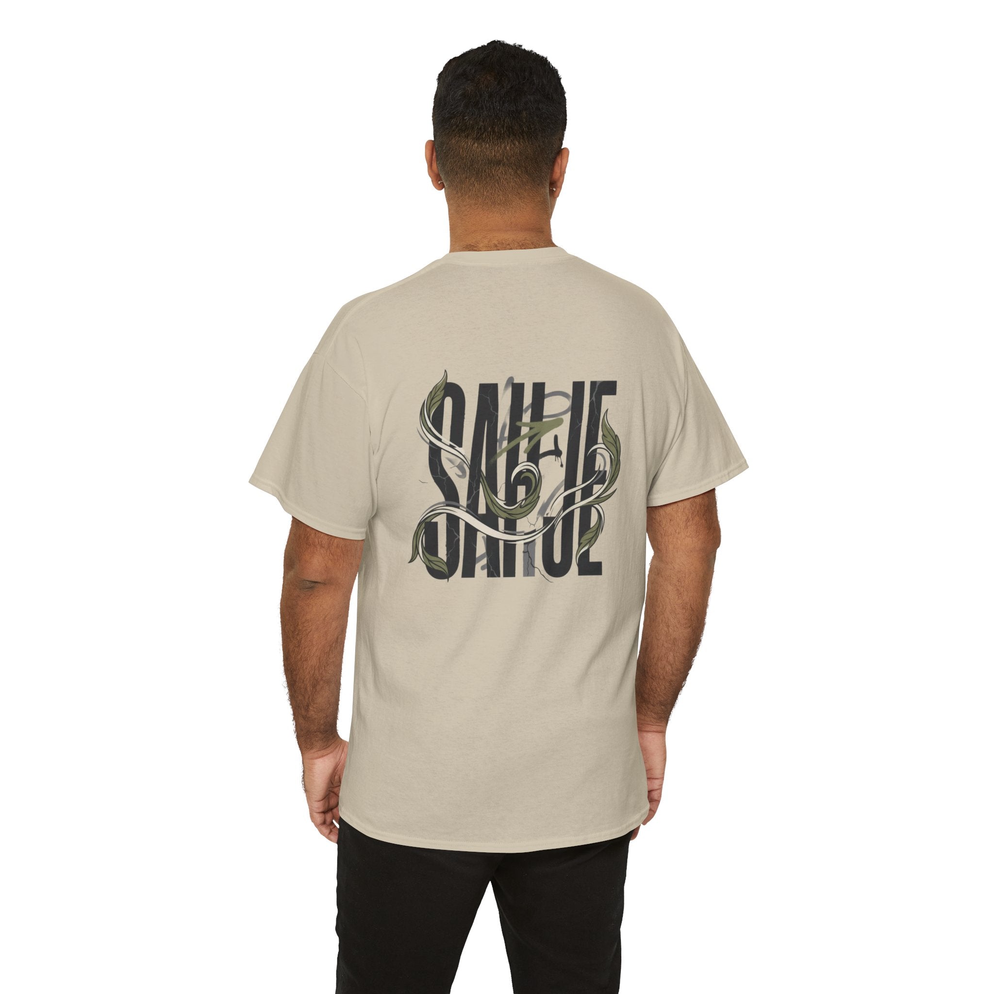 Graphic Tee — 'Savage' Typography with Snake Accent