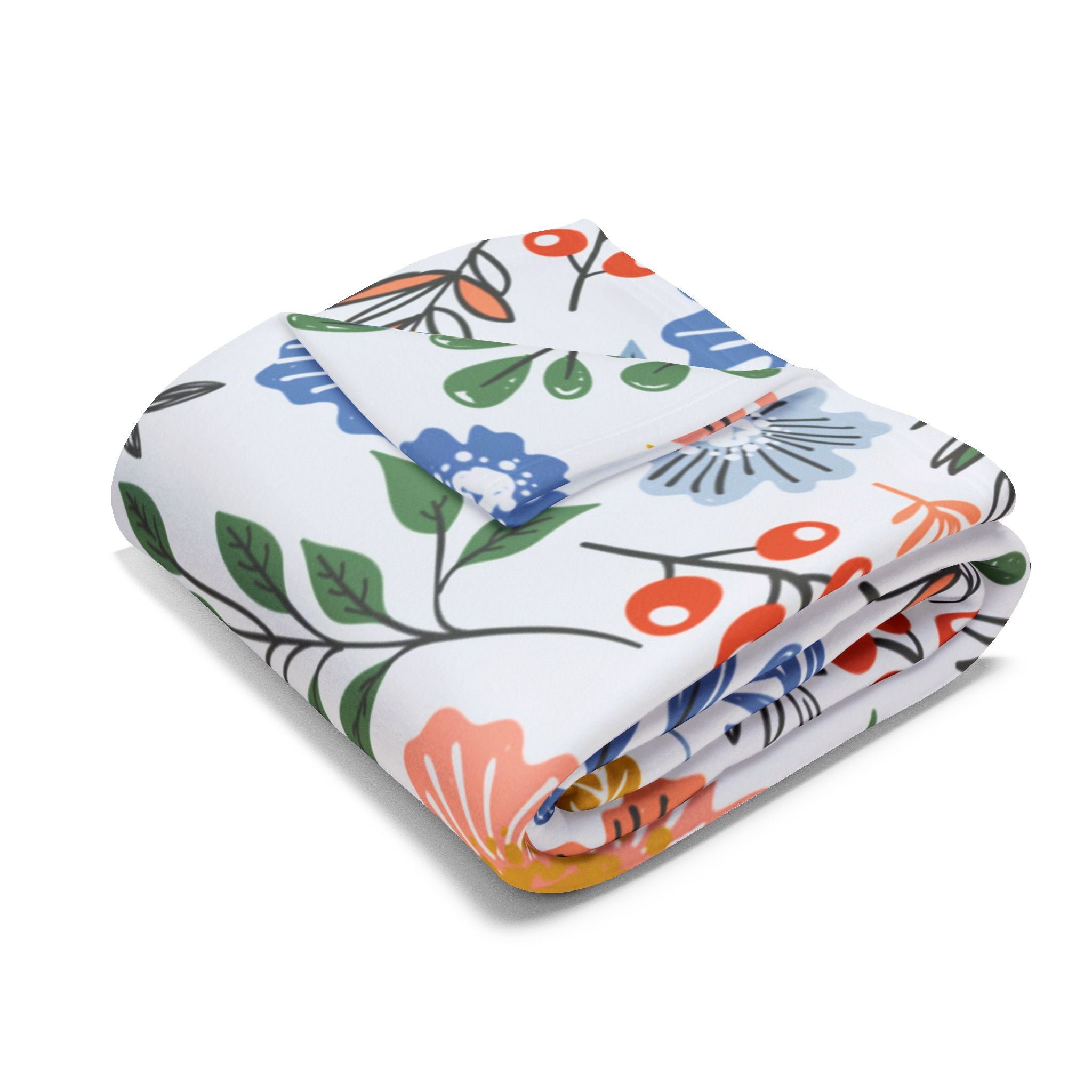Floral Fleece Blanket — Colorful Wildflower Throw for Cozy Home & Gifts