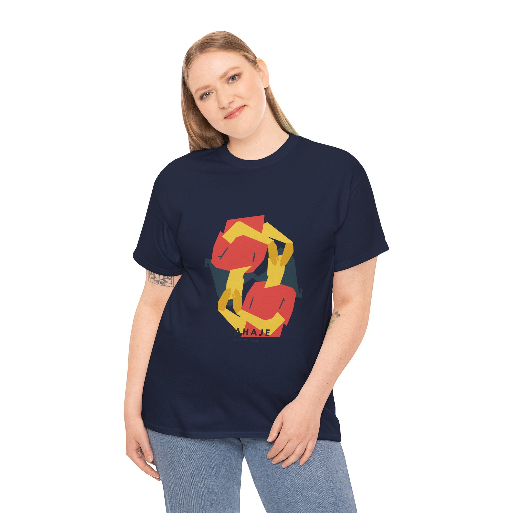 Geometric Fox Tee — Stylized Red & Yellow Fox Illustration T-Shirt