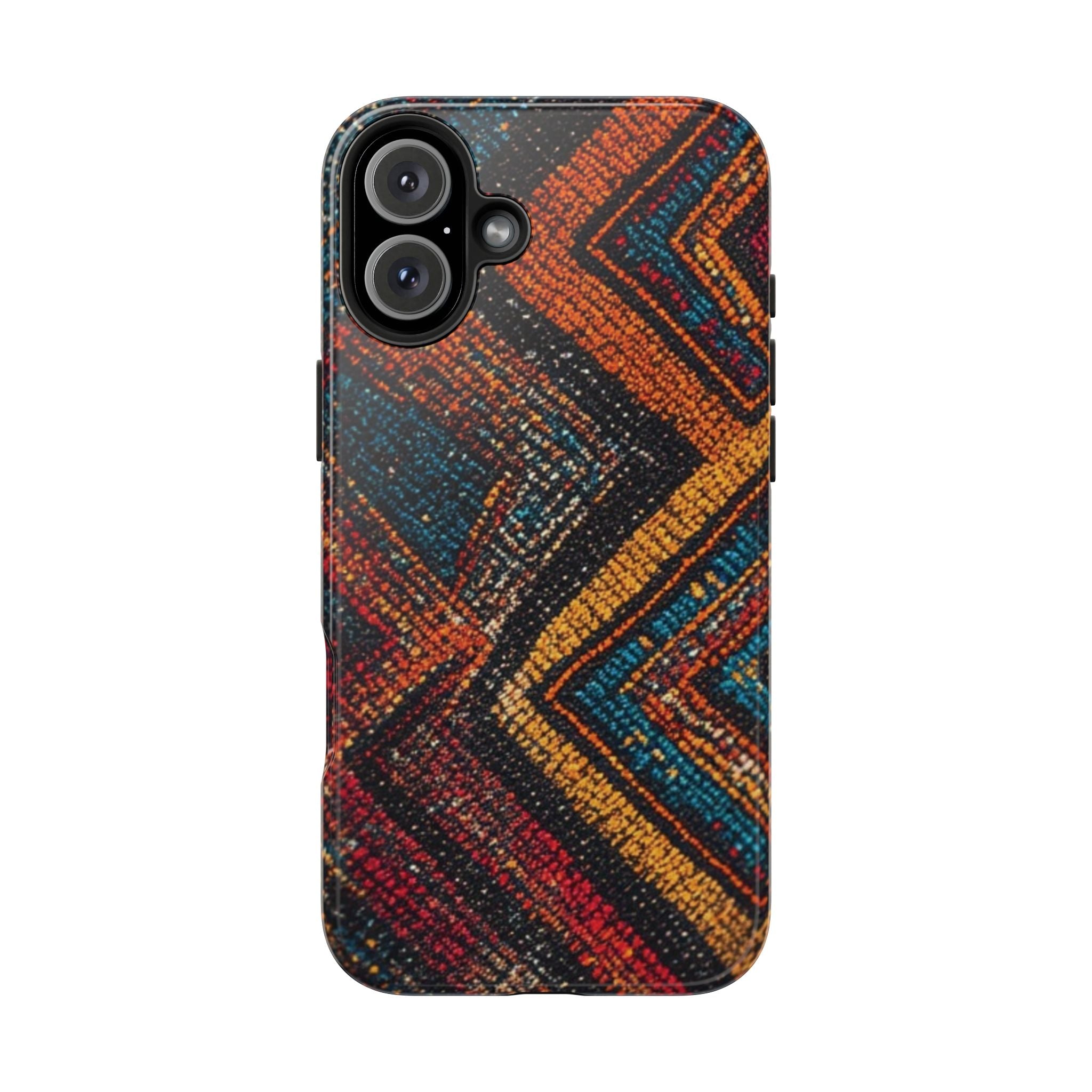 Tough Phone Case — Boho Geometric Rug Pattern, Protective iPhone Cover