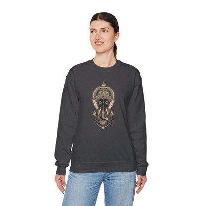 Elephant Mandala Crewneck Sweatshirt — Spiritual Indian-Inspired Graphic