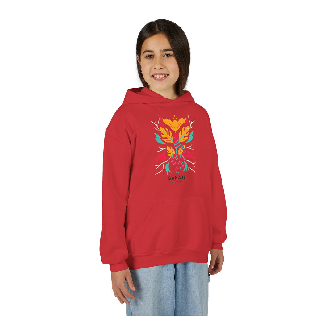 Youth Hoodie — Colorful Sahaja Floral Serpent Design