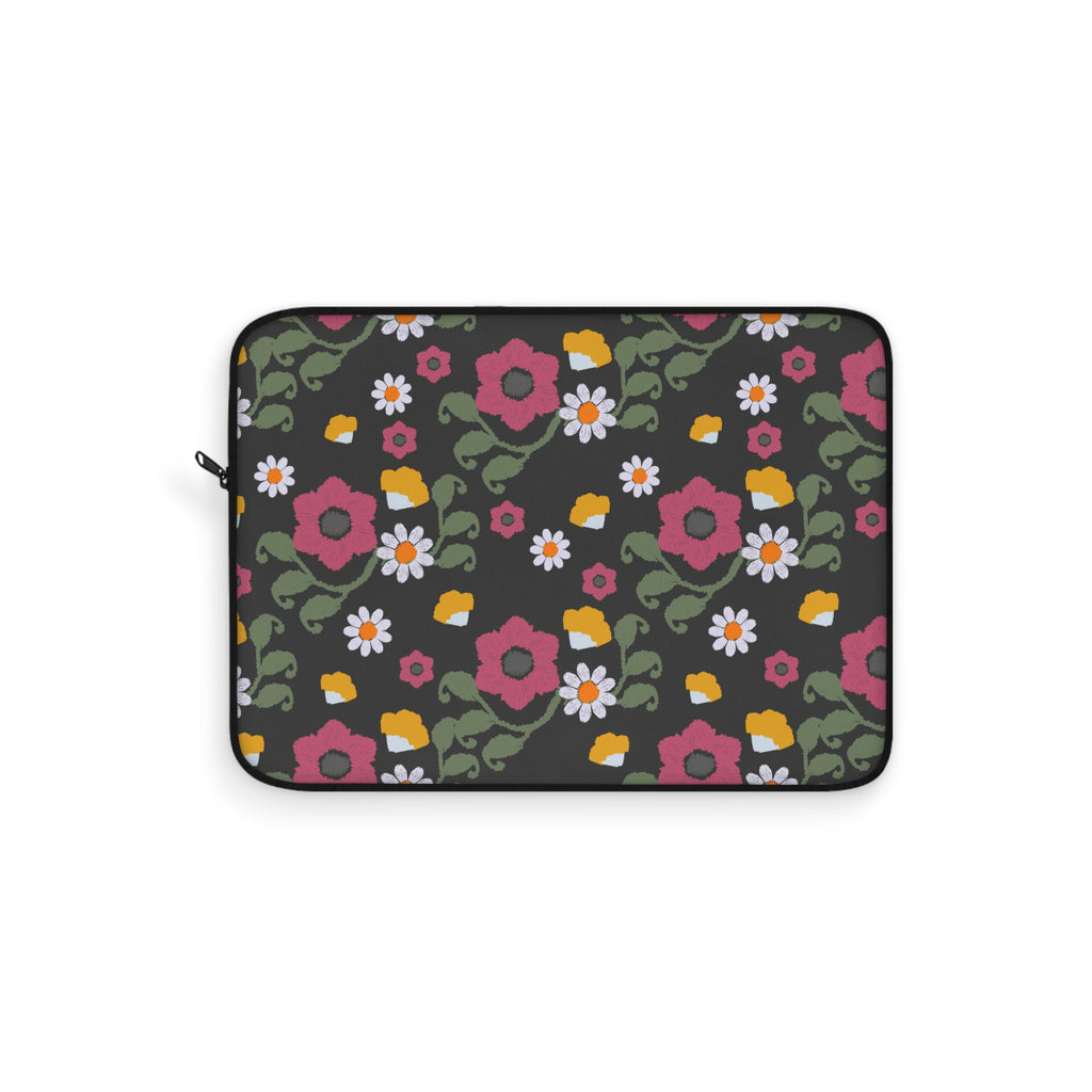 Floral Laptop Sleeve - Blooming Pattern Sleeve for School, Work, Gifts, Tech Accessories, Computer Case
