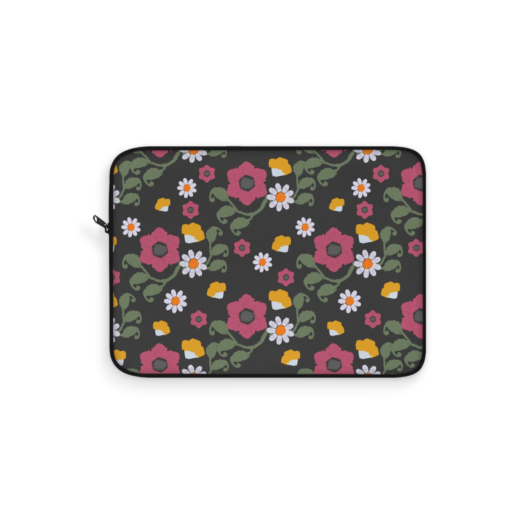 Floral Laptop Sleeve - Blooming Pattern Sleeve for School, Work, Gifts, Tech Accessories, Computer Case