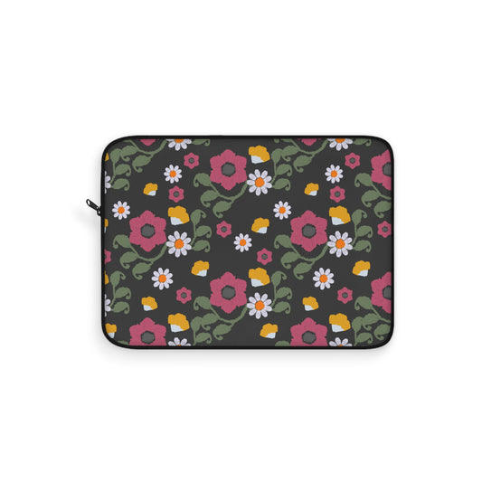 Floral Laptop Sleeve - Blooming Pattern Sleeve for School, Work, Gifts, Tech Accessories, Computer Case