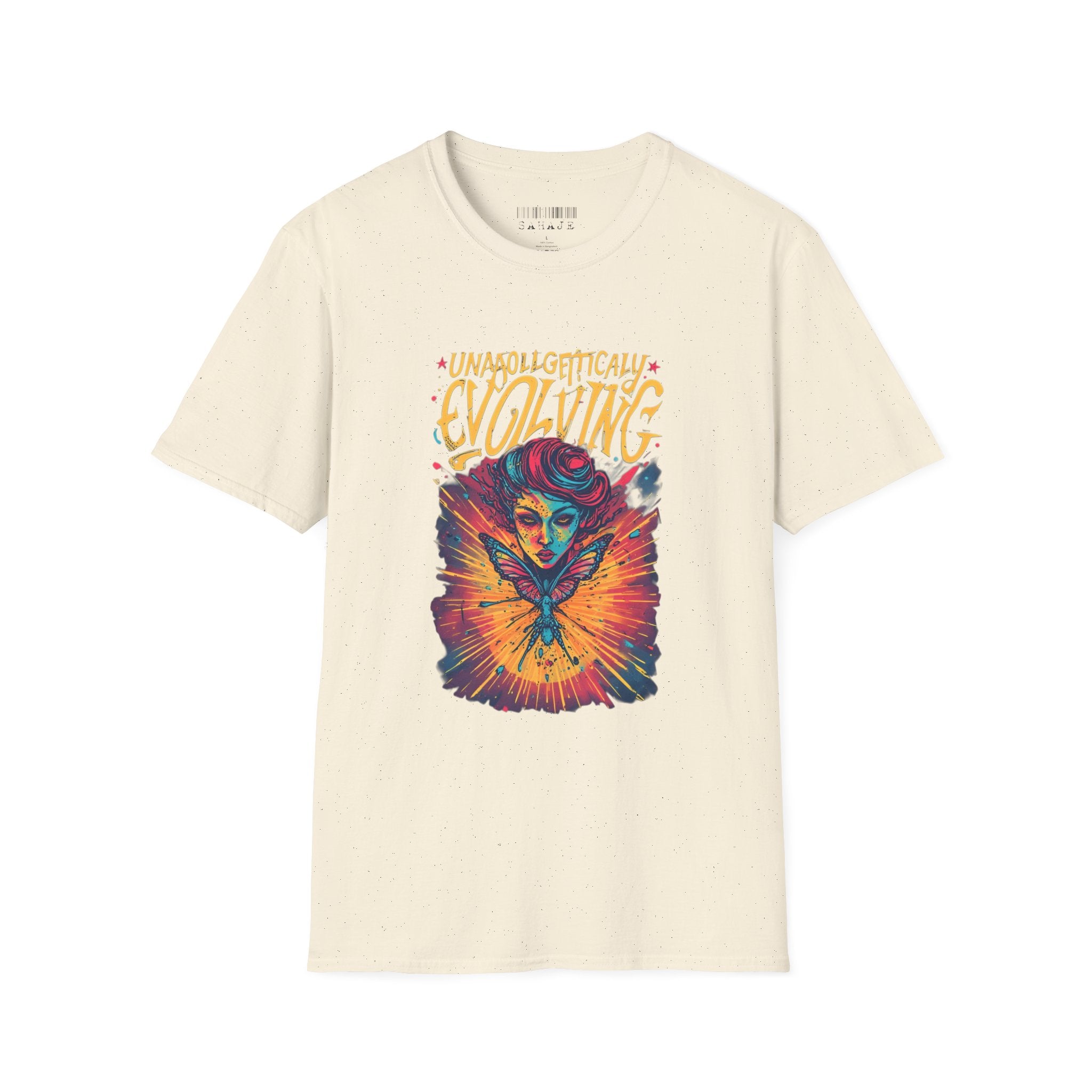 Evolving Butterfly Graphic T-Shirt — "Unapologetically Evolving" Vibrant Psychedelic Tee