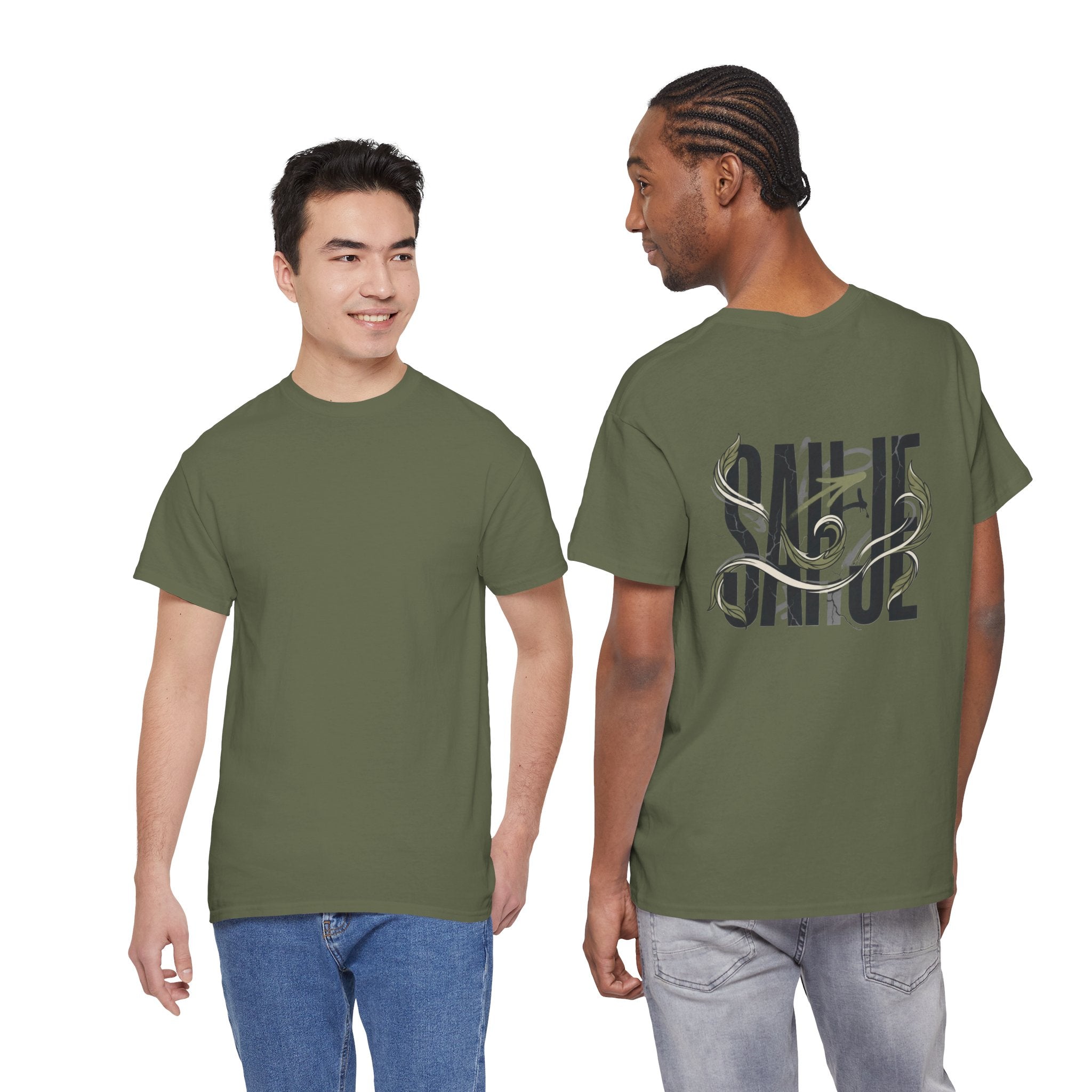 Graphic Tee — 'Savage' Typography with Snake Accent