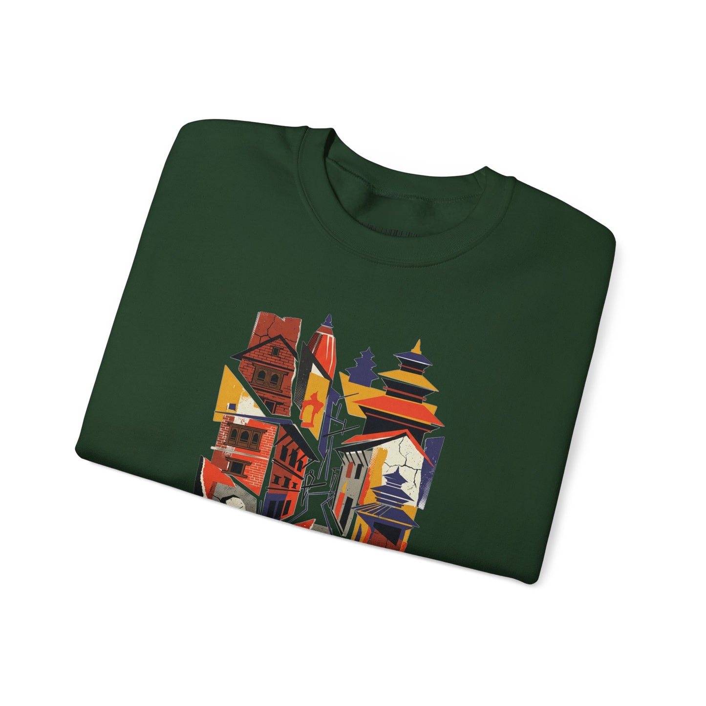 Crewneck Sweatshirt — Abstract Cityscape Graphic (Colorful Architectural Illustration)