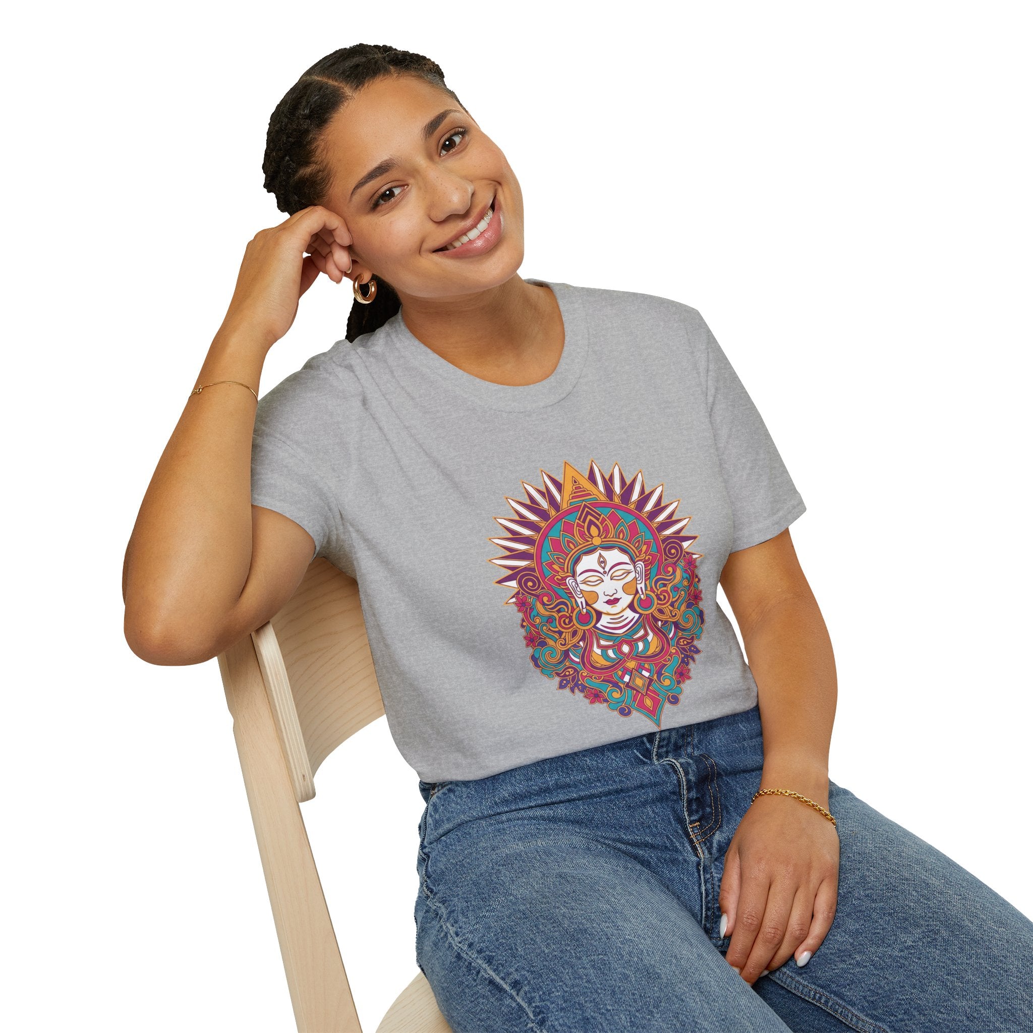 Mystic Goddess Mandala T-Shirt — Colorful Boho Spiritual Tee