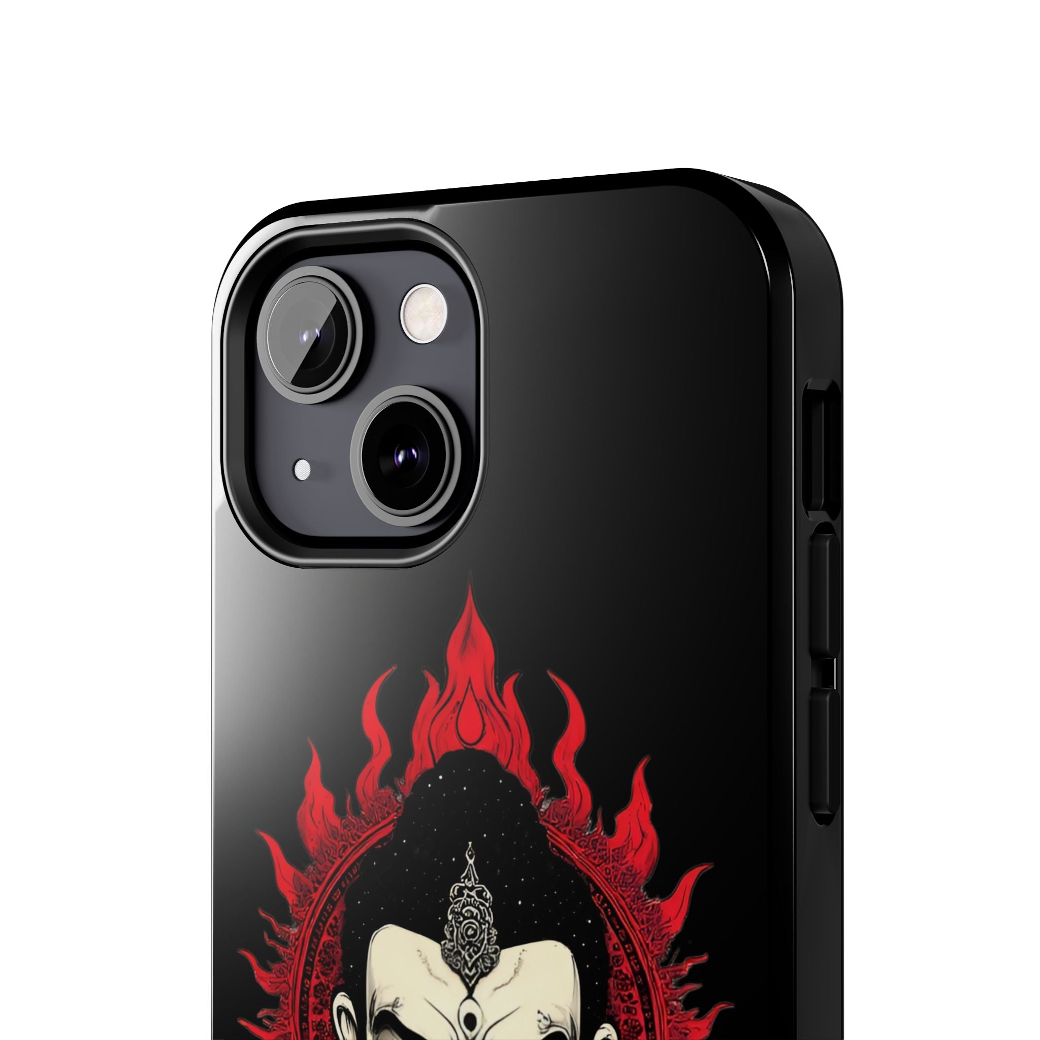 Meditative Buddha Tough Phone Case — Red Flame Zen Protection