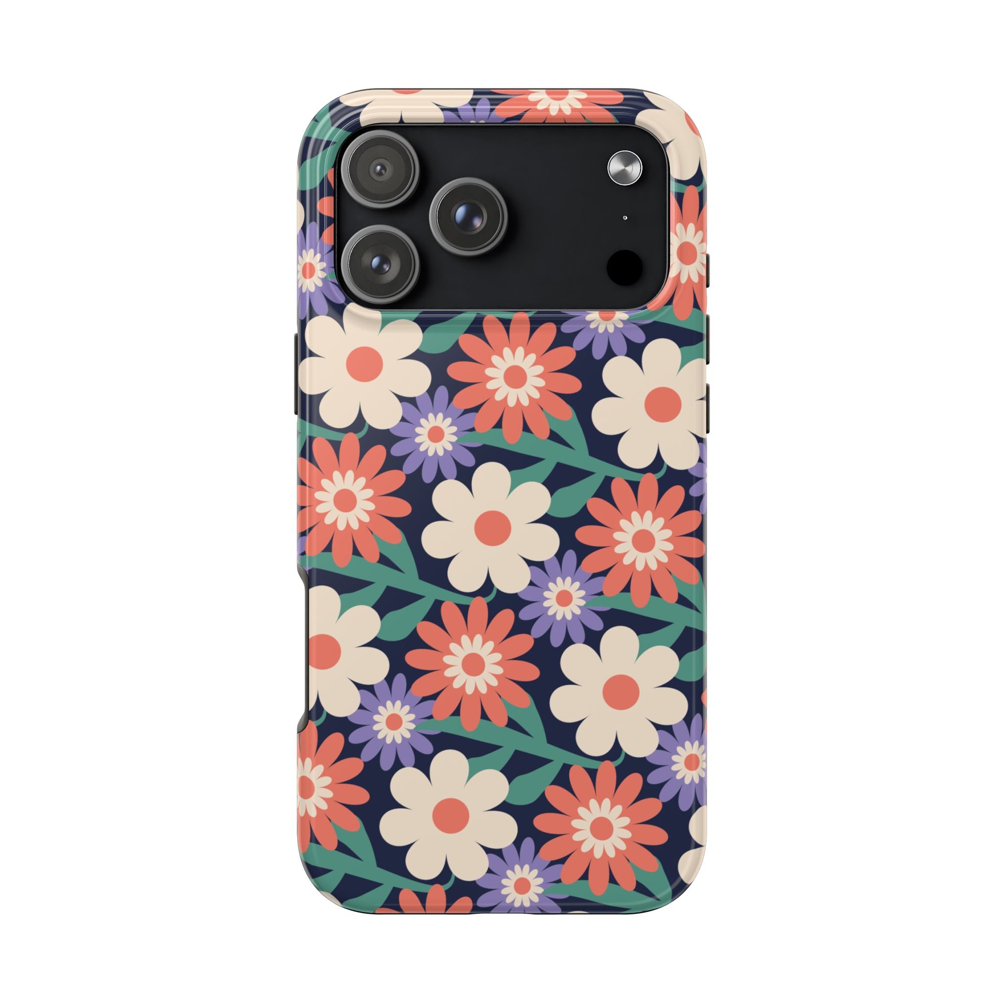 Floral Tough Phone Case — Retro Daisies Protective Phone Cover