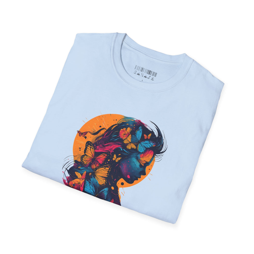 Butterfly Silhouette T-Shirt — Colorful Psychedelic Profile Tee