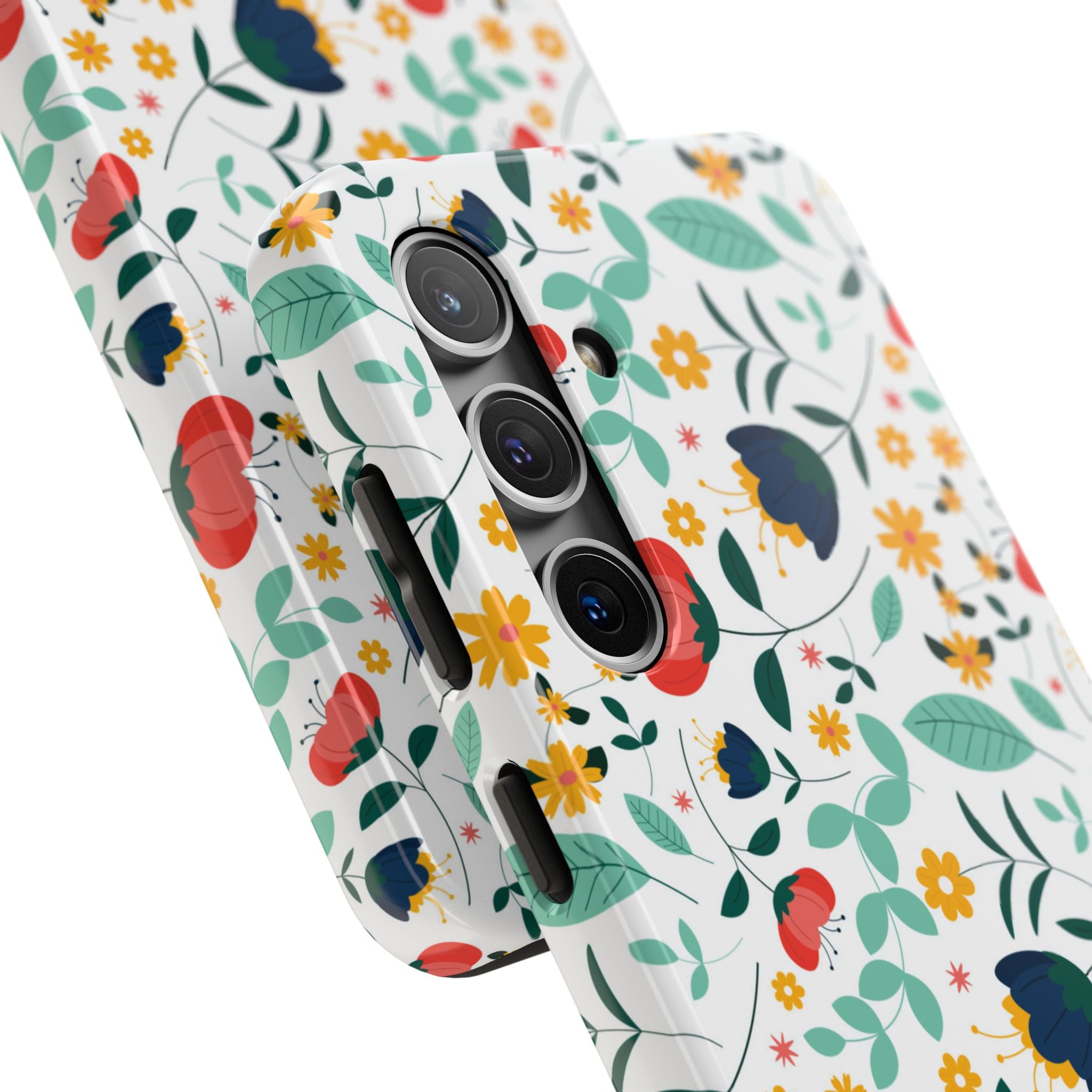 Floral Pattern Tough Phone Case — Colorful Spring Flowers Phone Cover