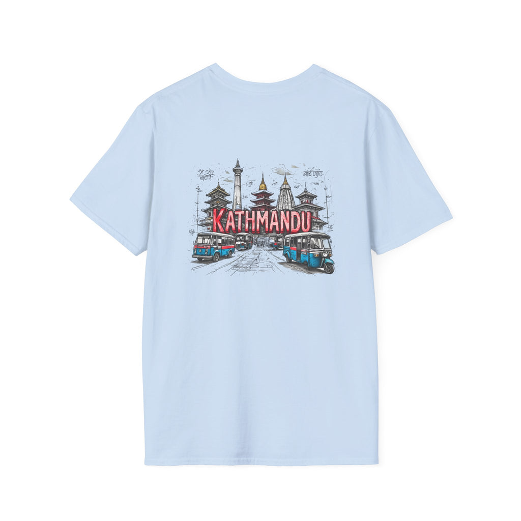 Kathmandu Travel T-Shirt — Nepali Temple & Vintage Jeep Graphic tee