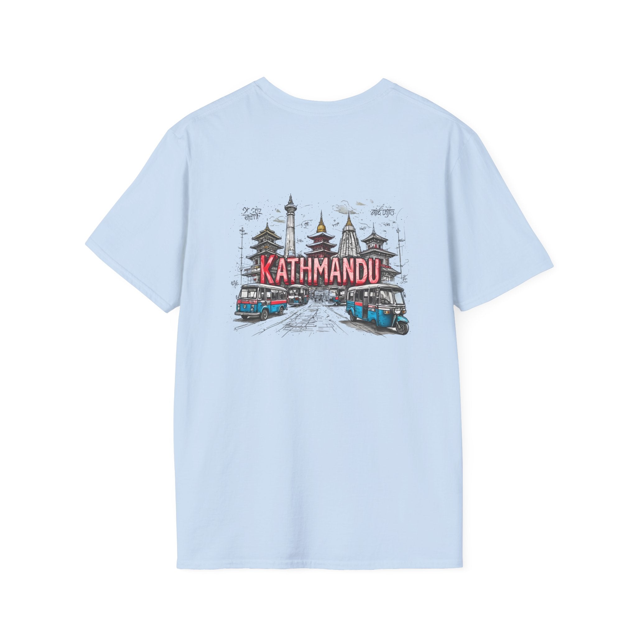 Kathmandu Travel T-Shirt — Nepali Temple & Vintage Jeep Graphic tee
