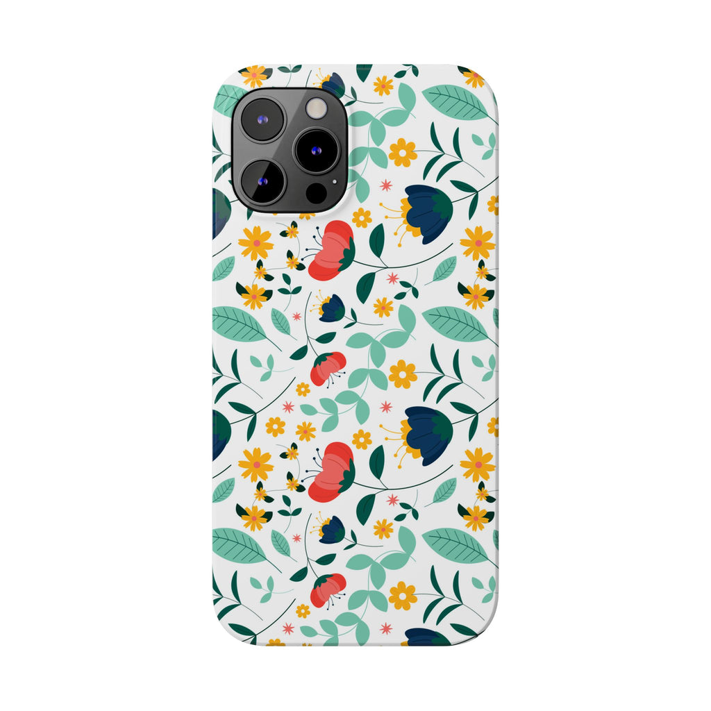 Floral Slim Phone Case — Colorful Folk Flower Pattern