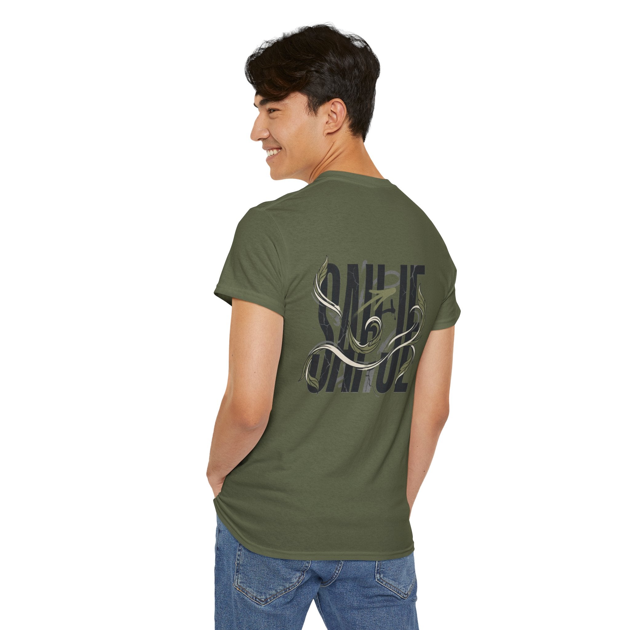 Graphic Tee — 'Savage' Typography with Snake Accent