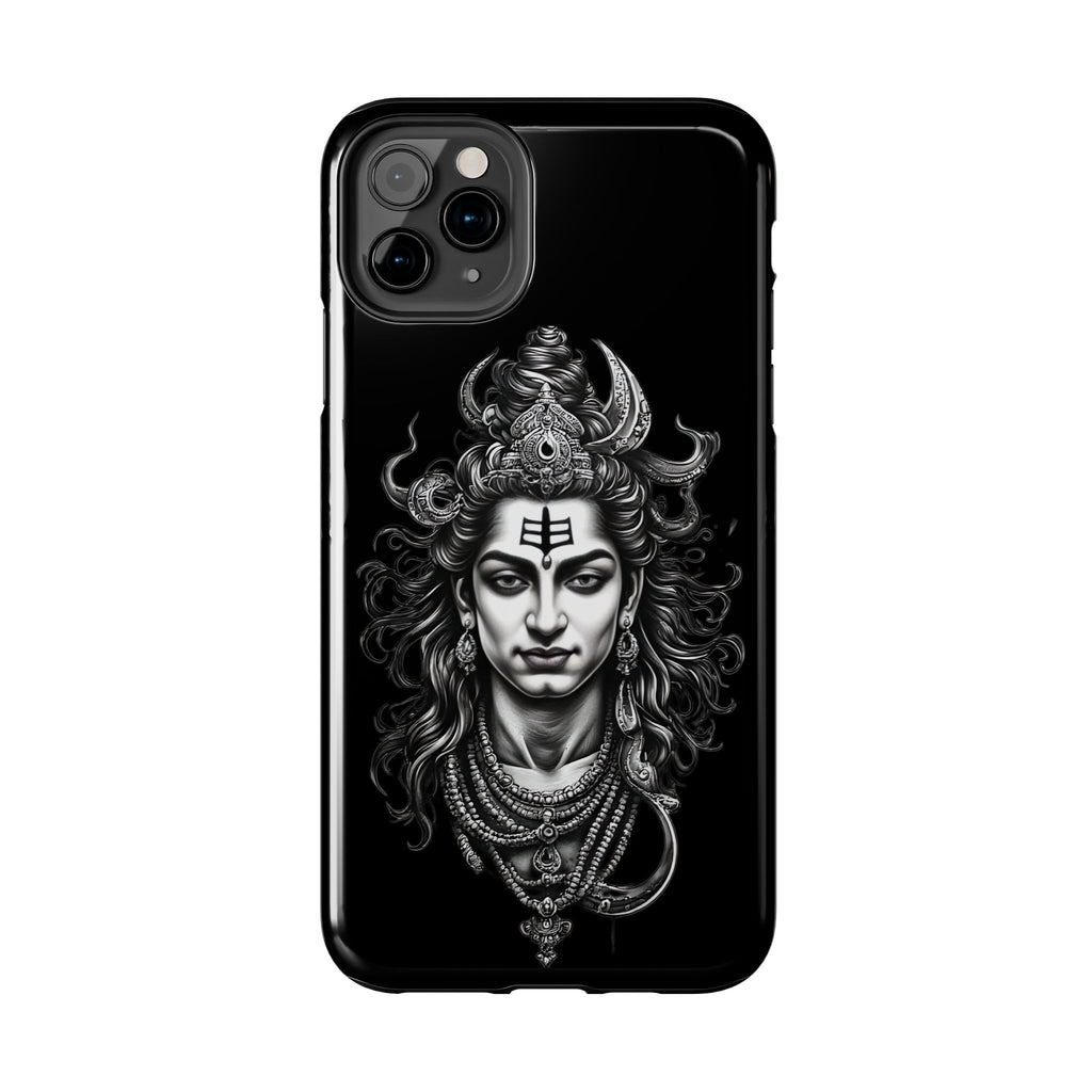 Phone Case — Intricate Lord Shiva Illustration on Black Tough Case