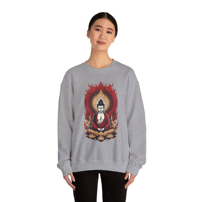 Buddha Lotus Flame Crewneck Sweatshirt