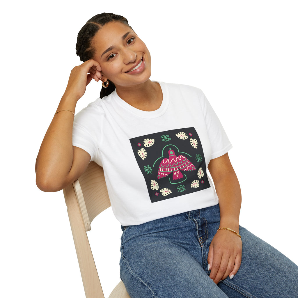 Mushroom Folk Art T-Shirt — Creepy Cute Pink Mushroom Design