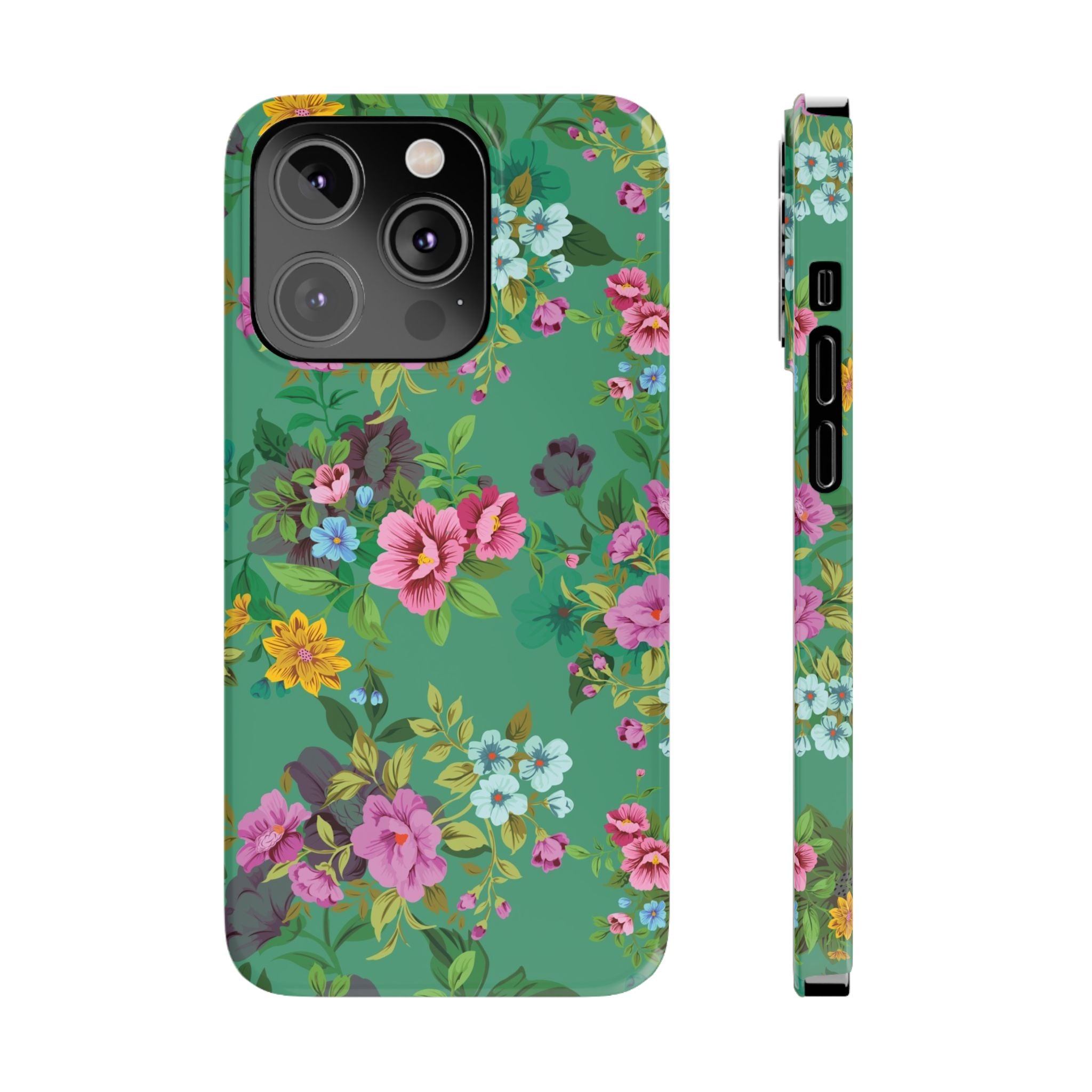 Floral Slim Phone Case - Cute Botanical Design, Gift for Spring, Nature Lovers, Customizable Phone Cover, Trendy Accessories, Flower Power