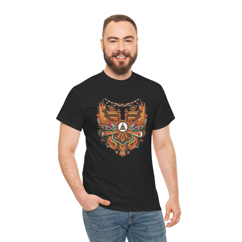 Mandala Cityscape Tee — Boho Urban Art Graphic T-Shirt