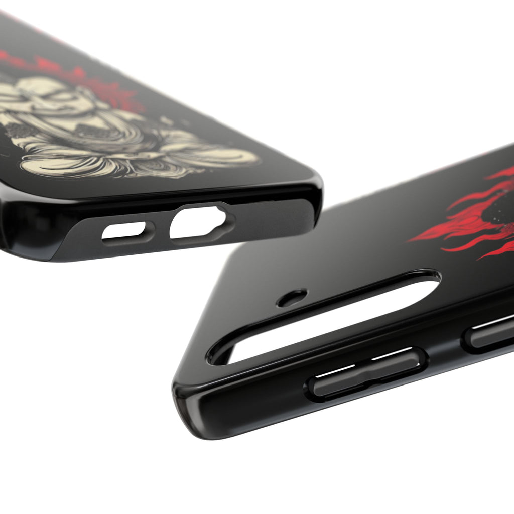 Meditative Buddha Tough Phone Case — Red Flame Zen Protection