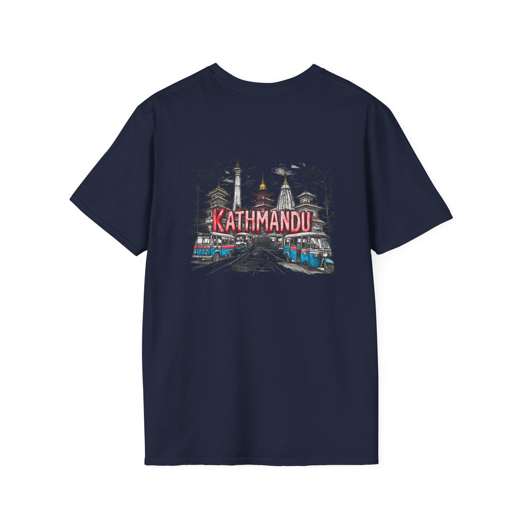 Kathmandu Travel T-Shirt — Nepali Temple & Vintage Jeep Graphic tee