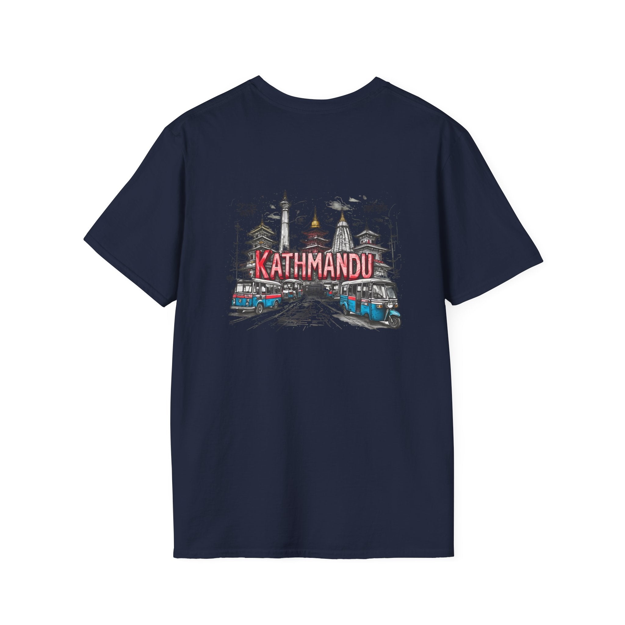Kathmandu Travel T-Shirt — Nepali Temple & Vintage Jeep Graphic tee
