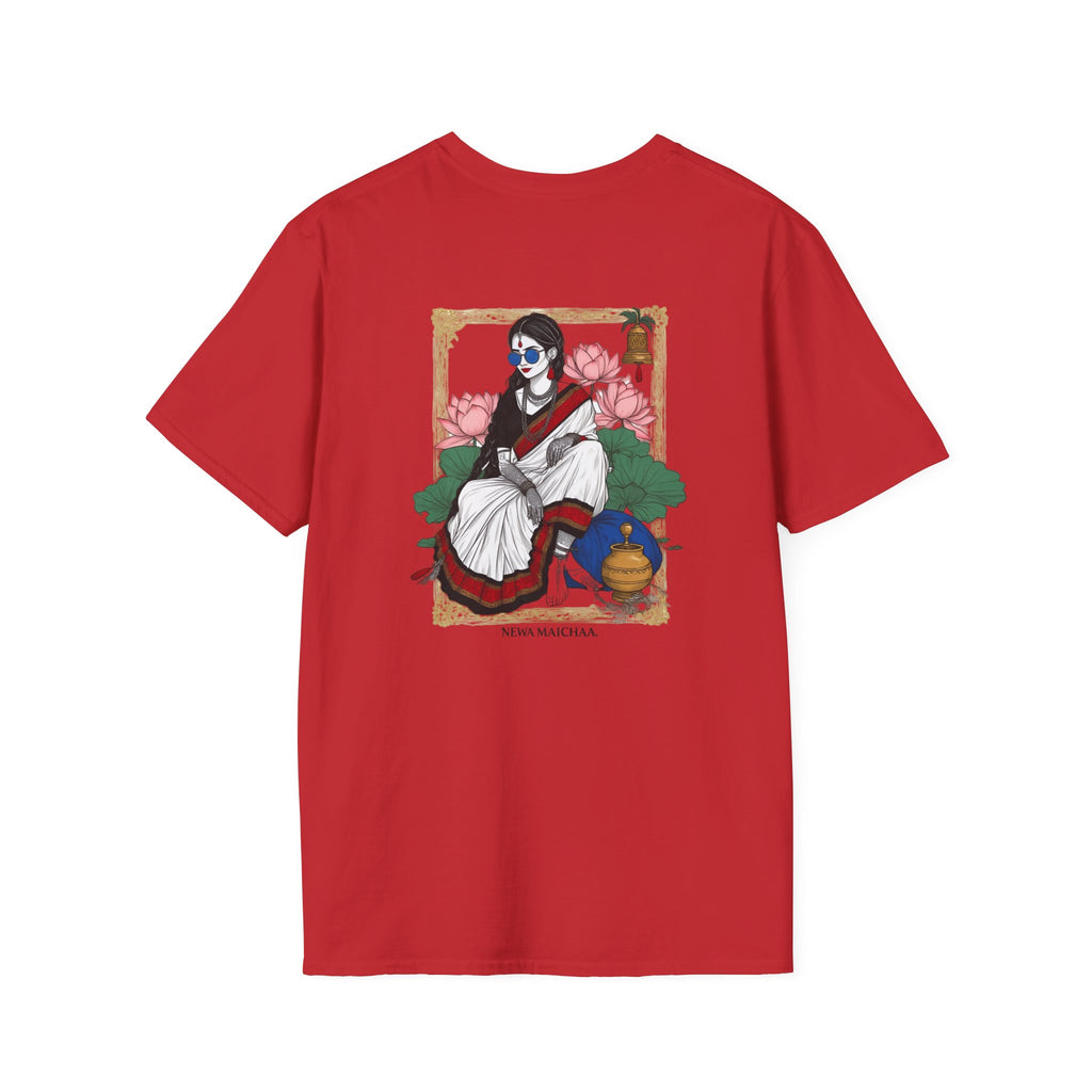 Newari Girl Traditional Dress T-Shirt – Newa Maicha Cultural Pride Graphic Tee, Nepali Heritage Design