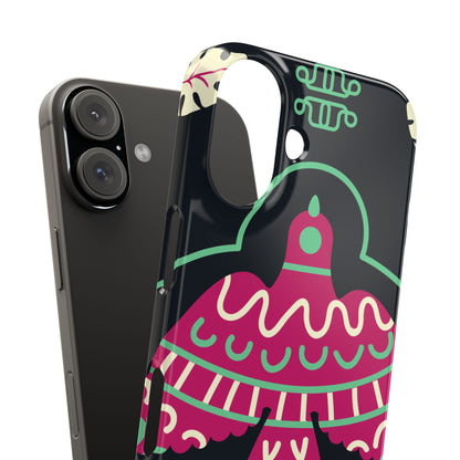 Colorful Bird Slim Phone Case, Bohemian Style Phone Cover, Gift for Nature Lovers, Unique Bird Design, Trendy Mobile Accessory