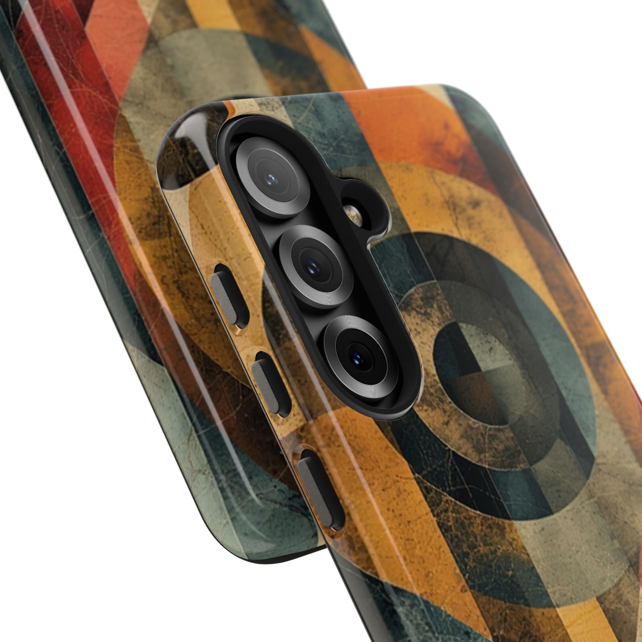 Retro Geometric Tough Phone Case — Vintage Target Circle Design