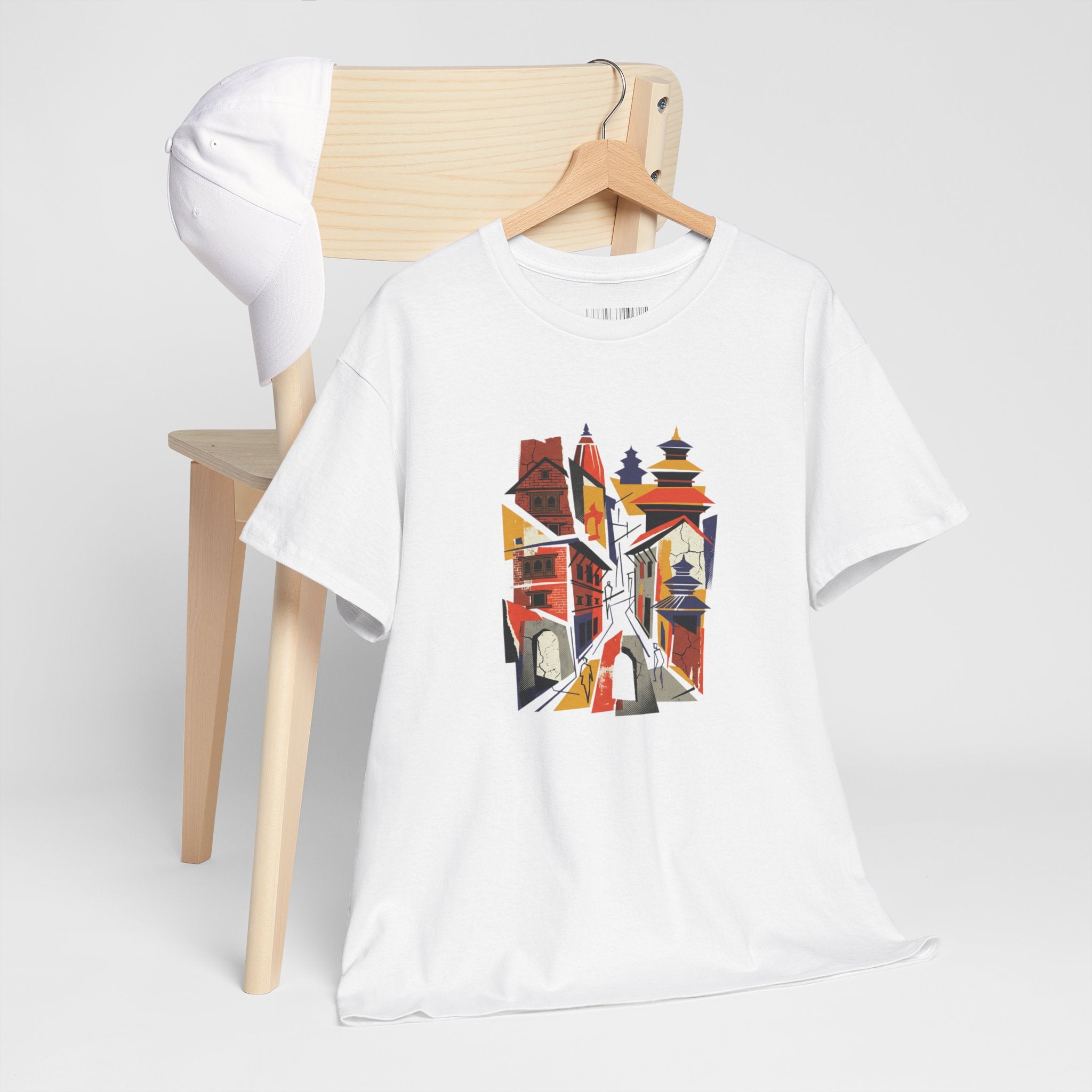 Cityscape Abstract Tee — Colorful Urban Architecture Graphic T‑Shirt