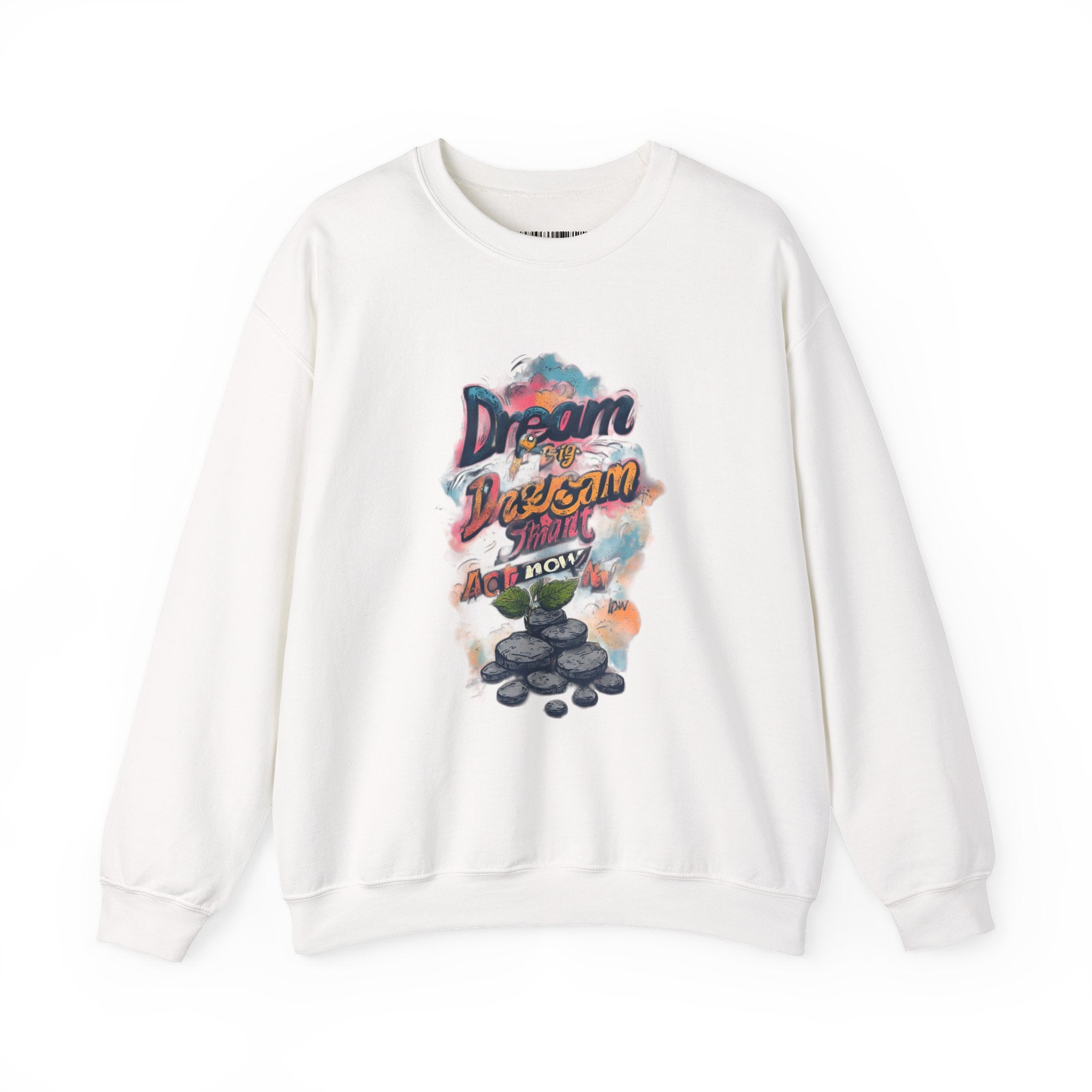 Dream Big Crewneck Sweatshirt — "Dream, Design, Draw" Inspirational Graphic