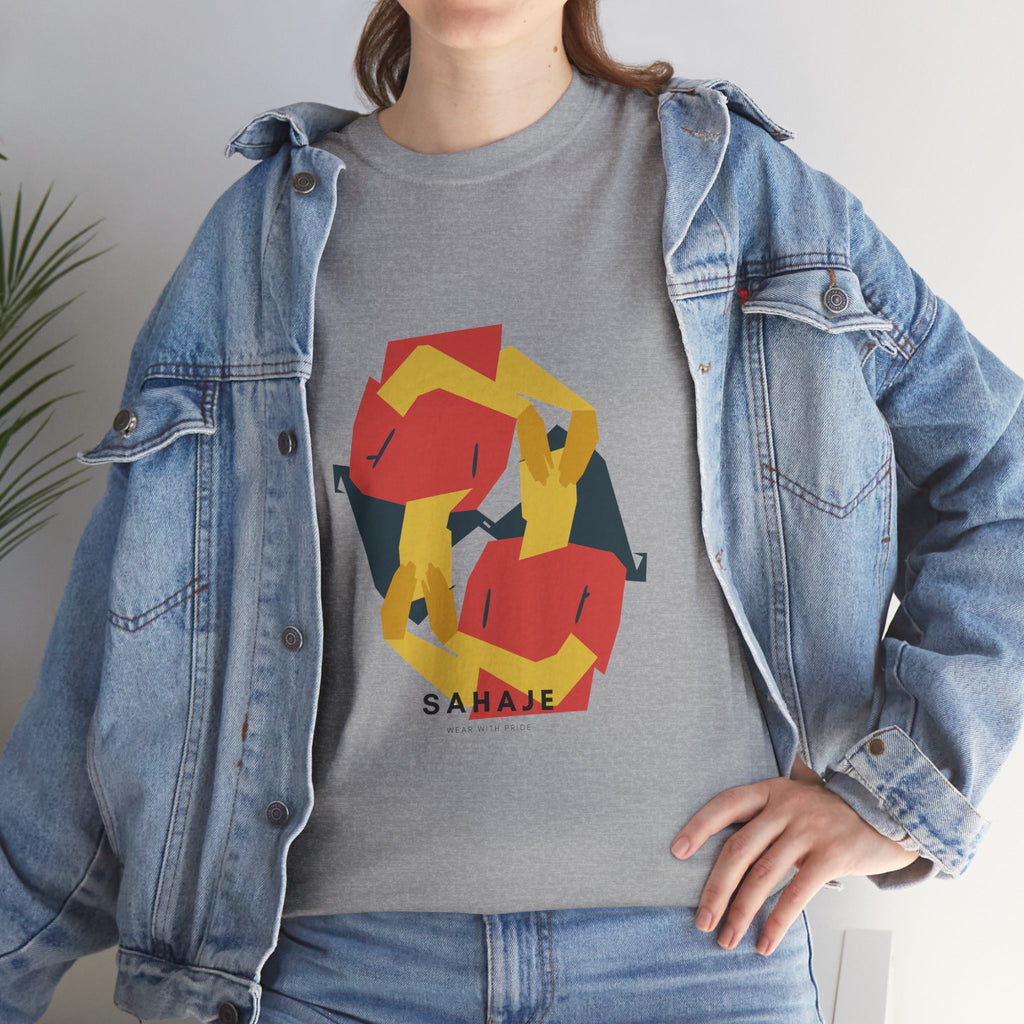 Geometric Fox Tee — Stylized Red & Yellow Fox Illustration T-Shirt
