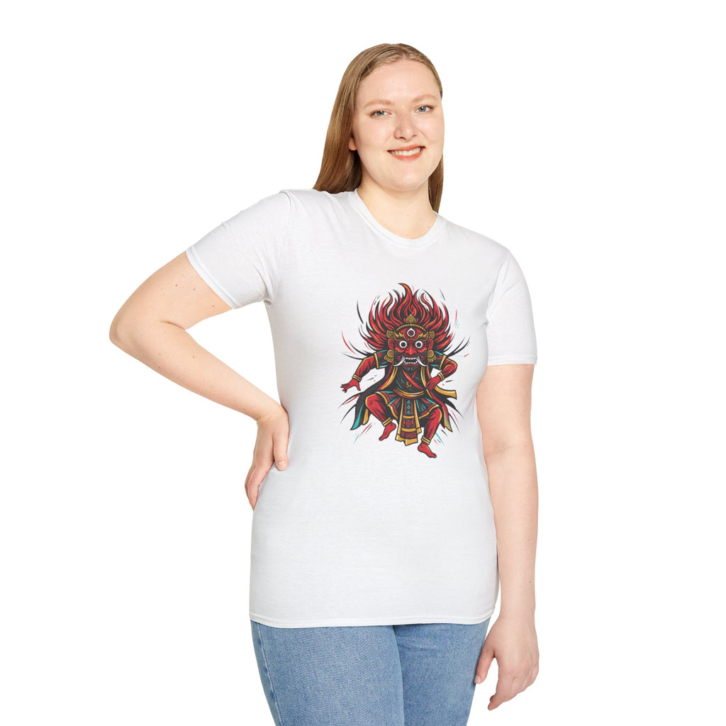 Balinese Barong Dance T-Shirt — Traditional Mythic Mask Graphic Tee