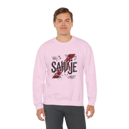 Sahaje Graphic Crewneck Sweatshirt – Streetwear Logo Pullover