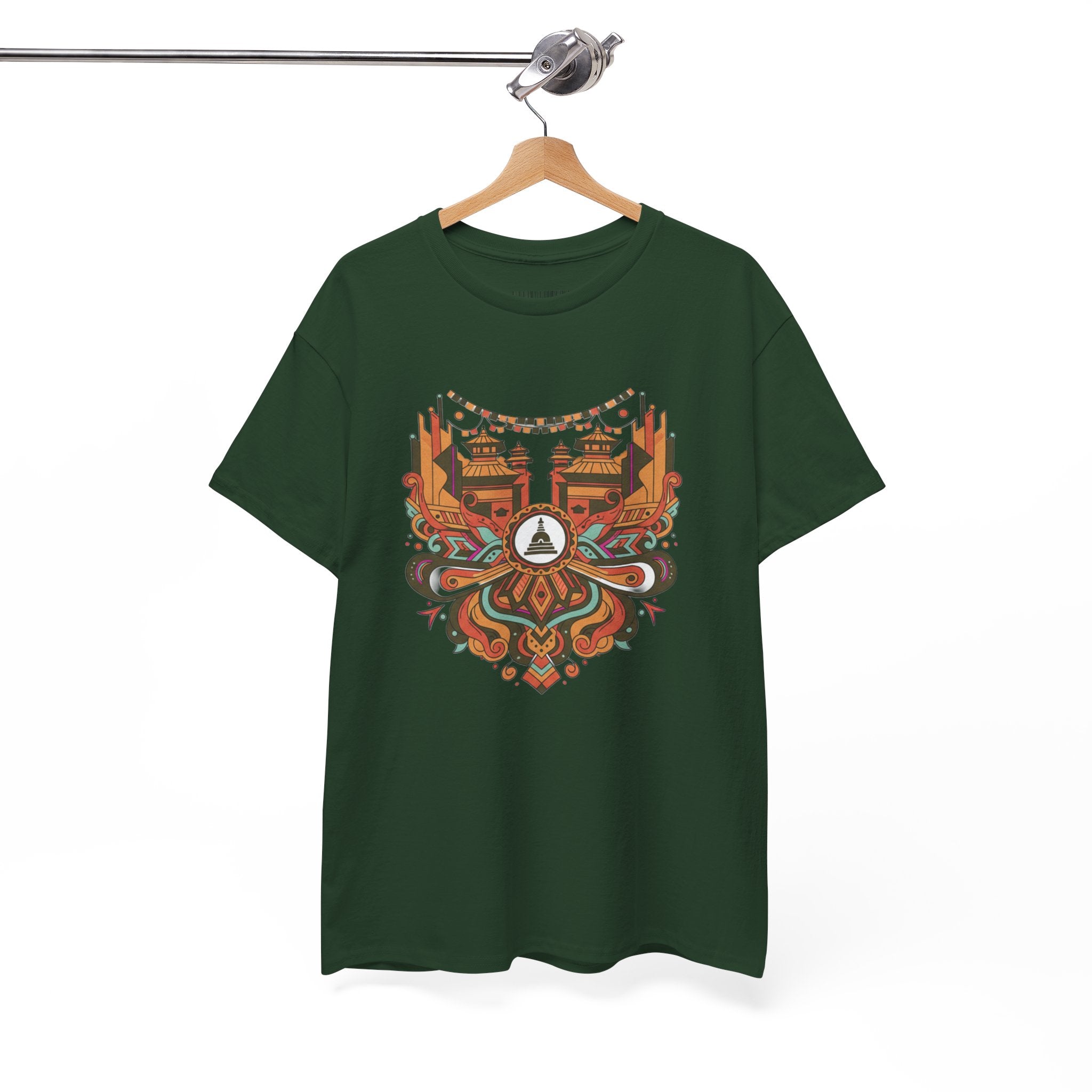 Mandala Cityscape Tee — Boho Urban Art Graphic T-Shirt
