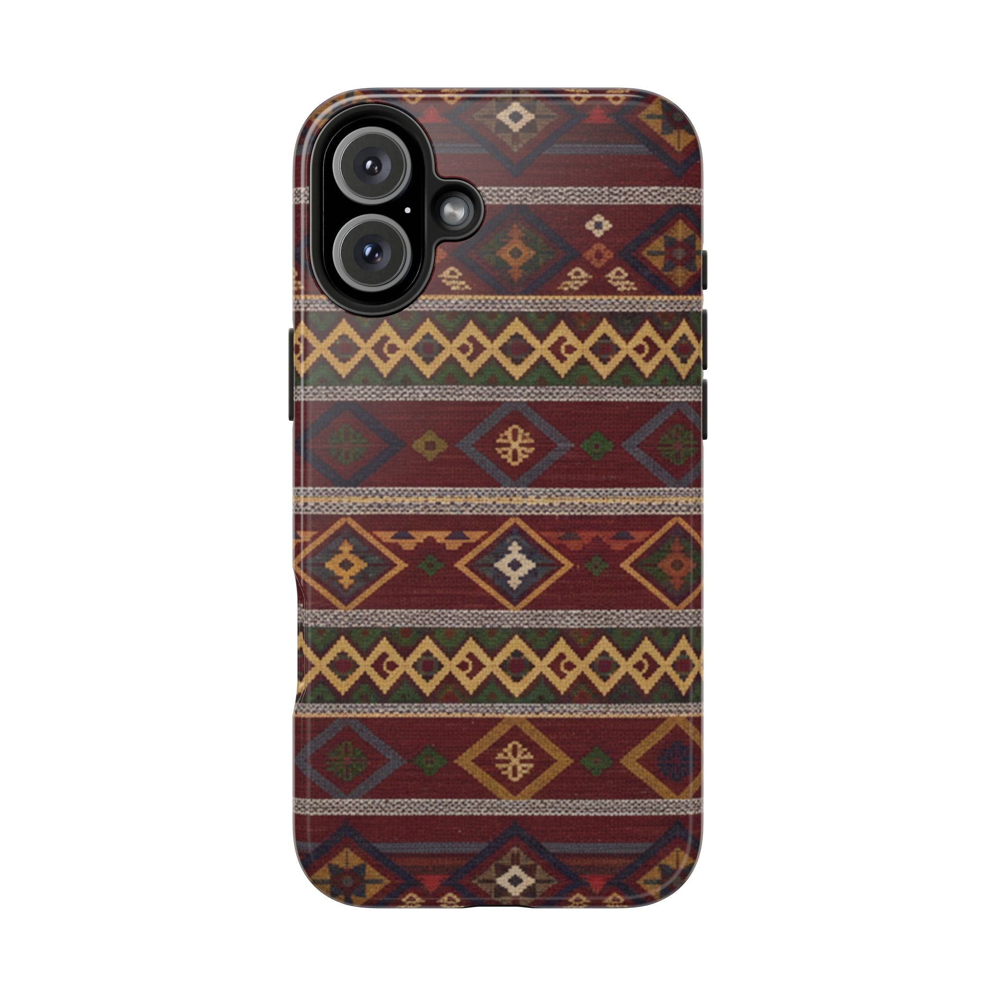 Aztec Pattern Tough Phone Case — Rustic Tribal Protective Cover