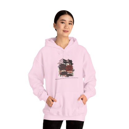 Hoodie — Vintage Urban Industrial Building Graphic Hoodie (Architectural Sketch)